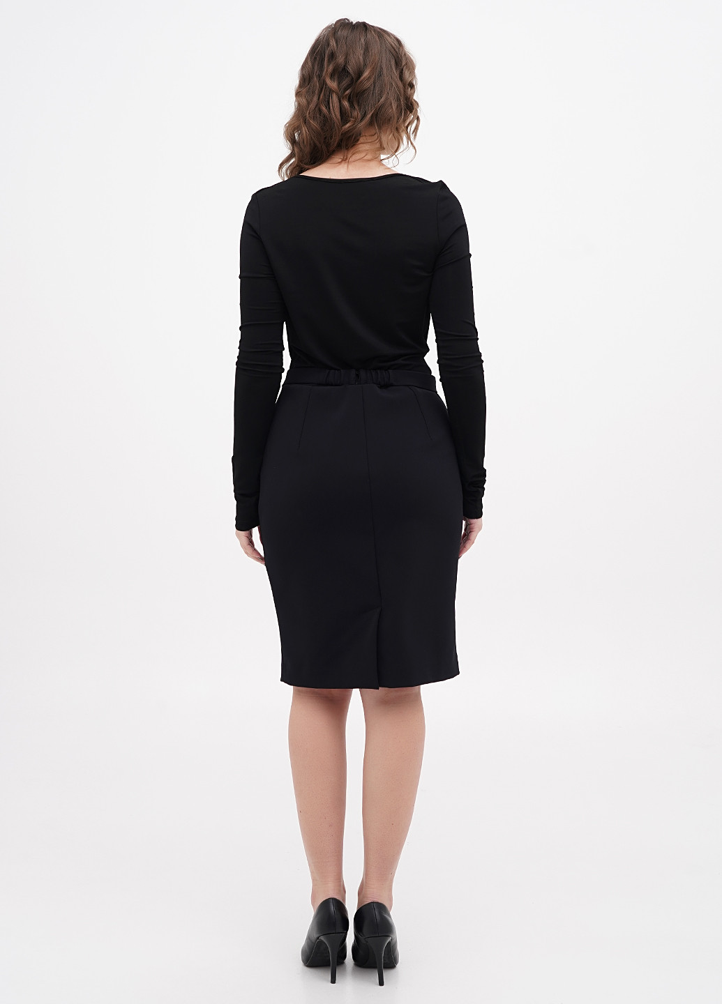 Черное кэжуал платье силуэтная Elisabetta Franchi однотонное