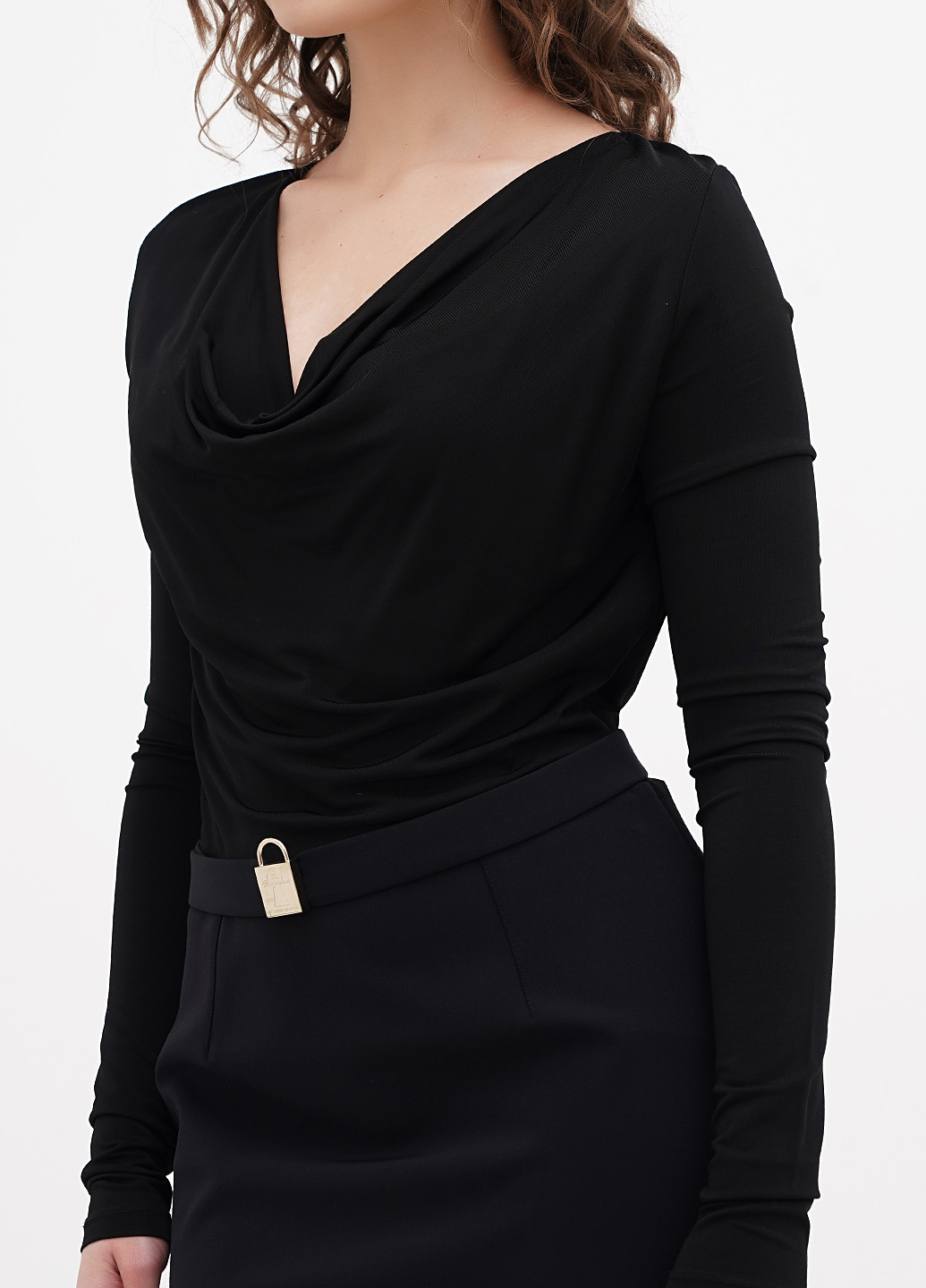 Черное кэжуал платье силуэтная Elisabetta Franchi однотонное