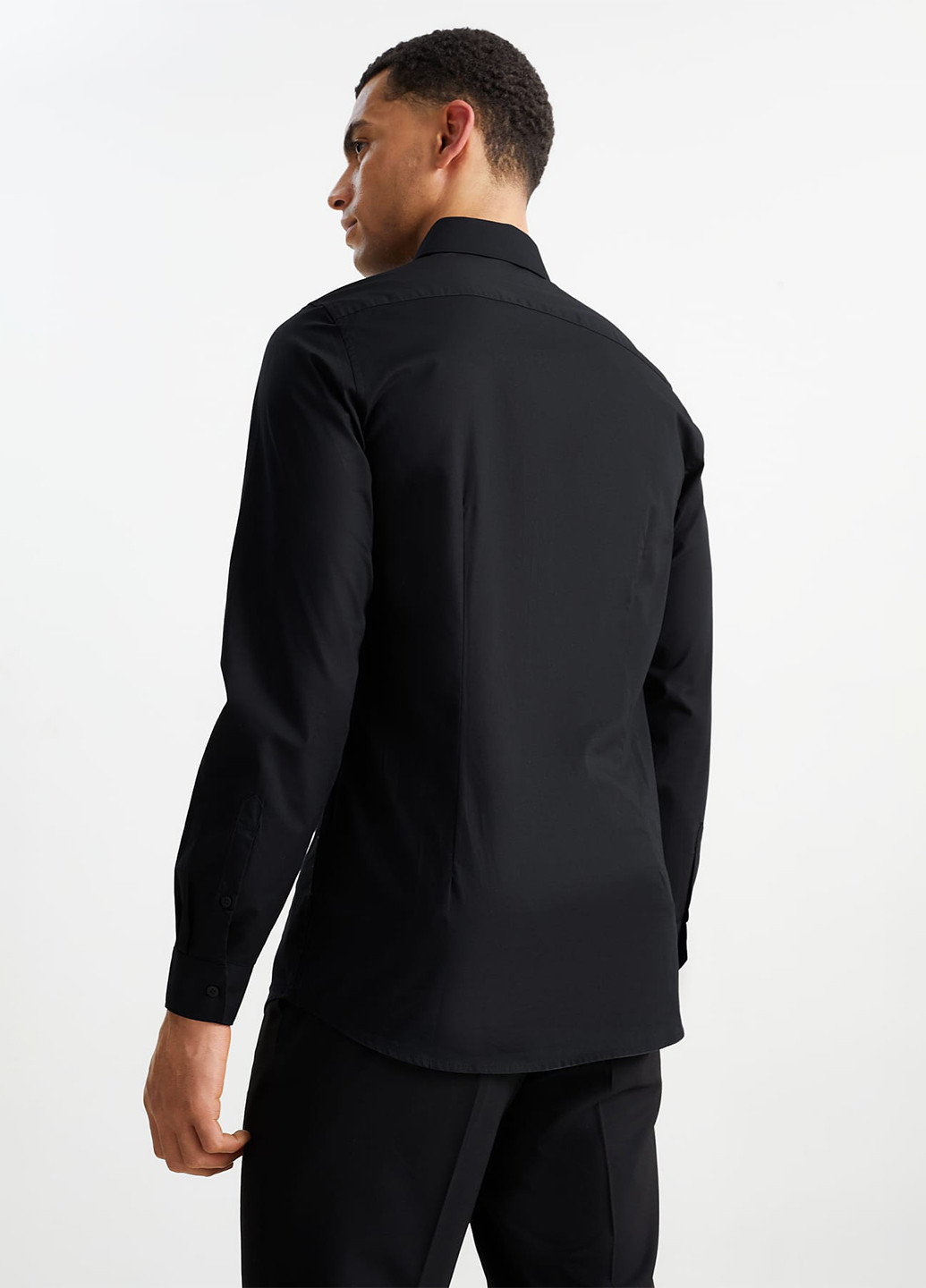 Черная кэжуал, классическая рубашка однотонная C&A
