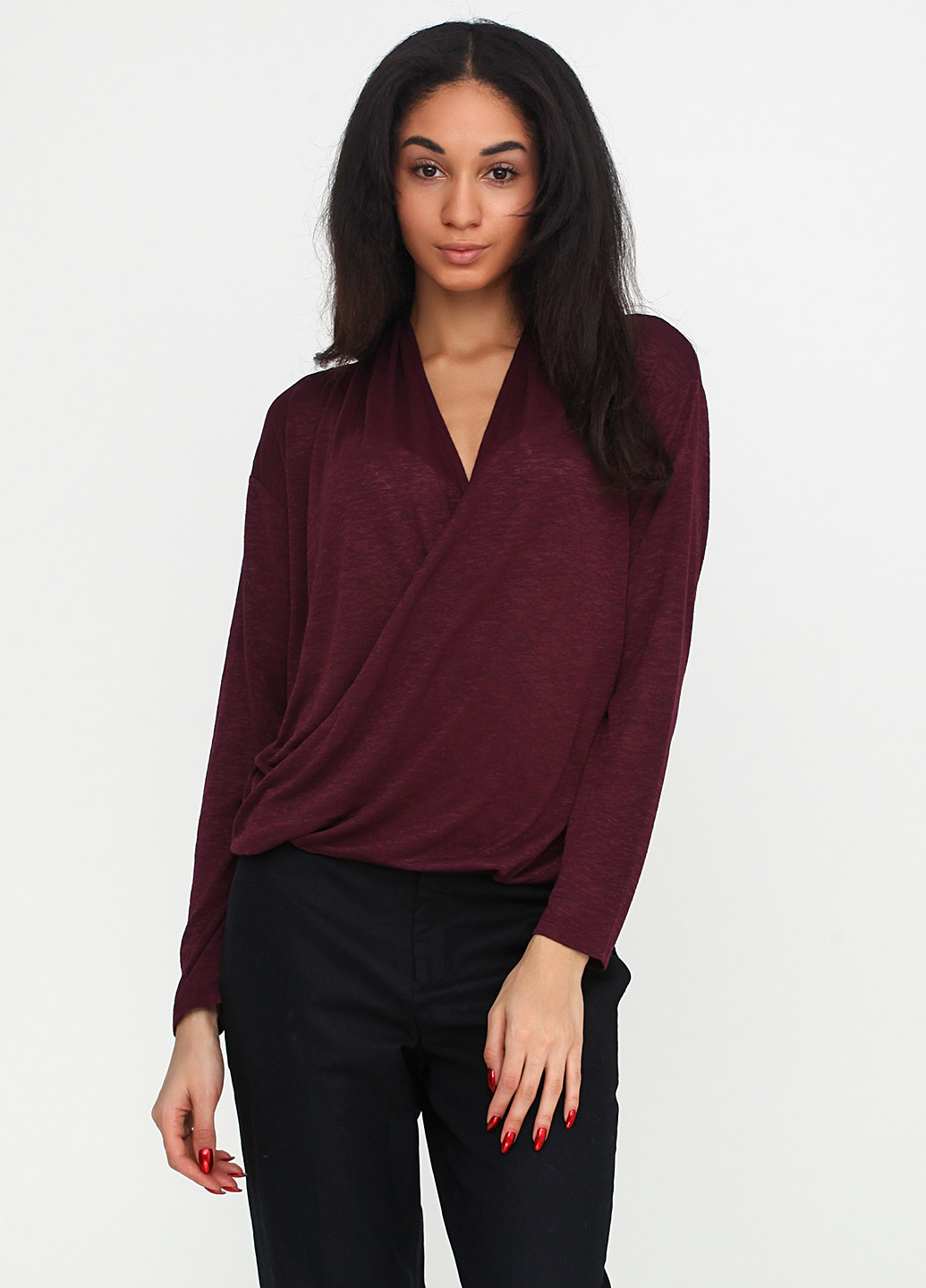 Сливовая блуза на запах Banana Republic