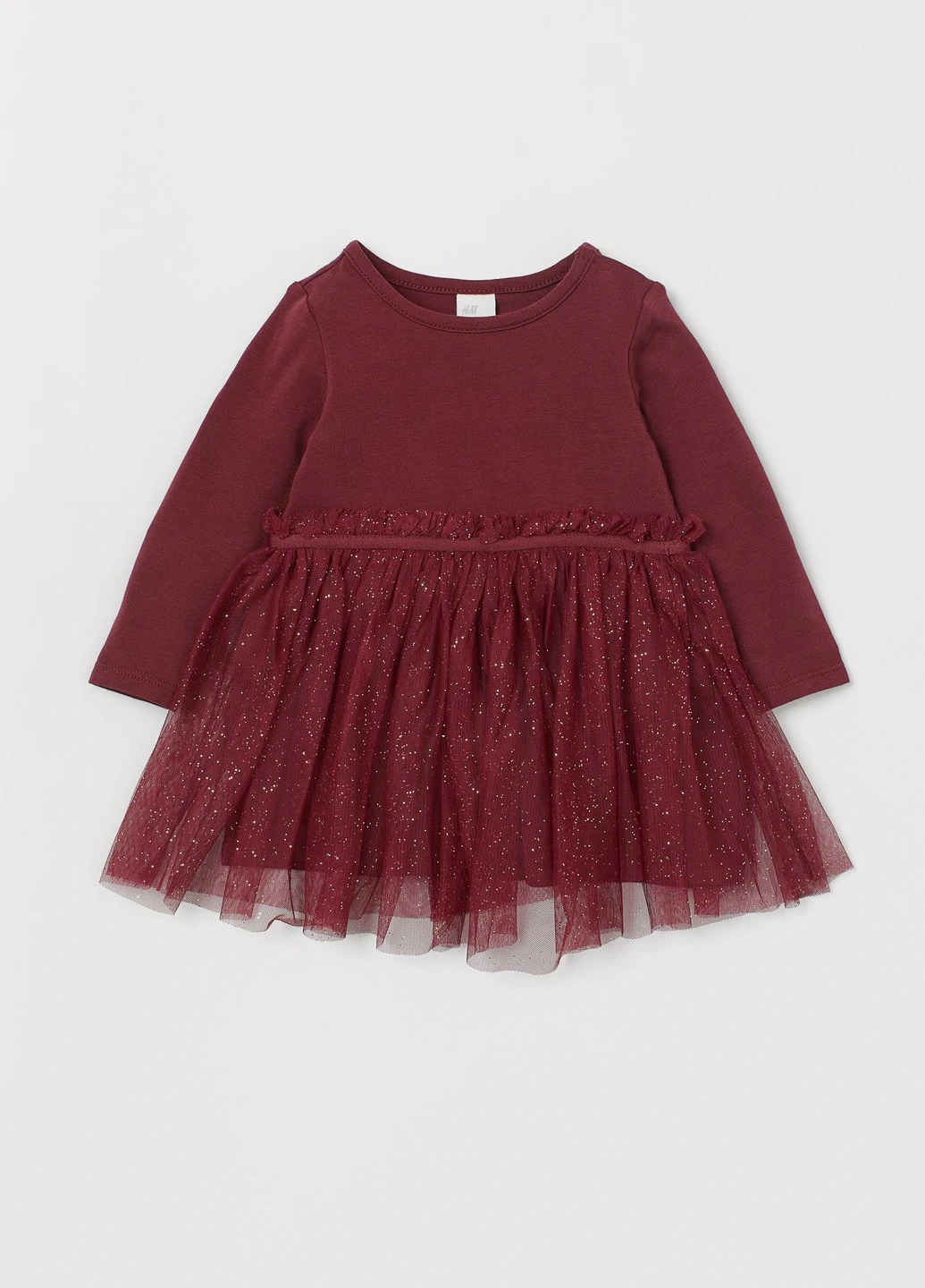 Тёмно-красное платье с юбкой из тюля H&M (238832139)