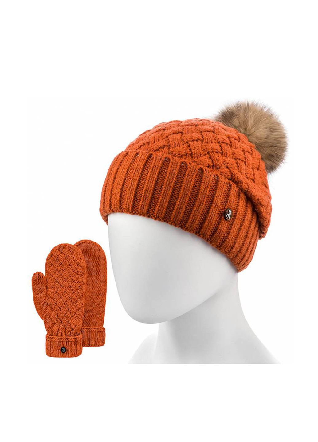 Рыжий зимний комплект (шапка, рукавицы) Atrics