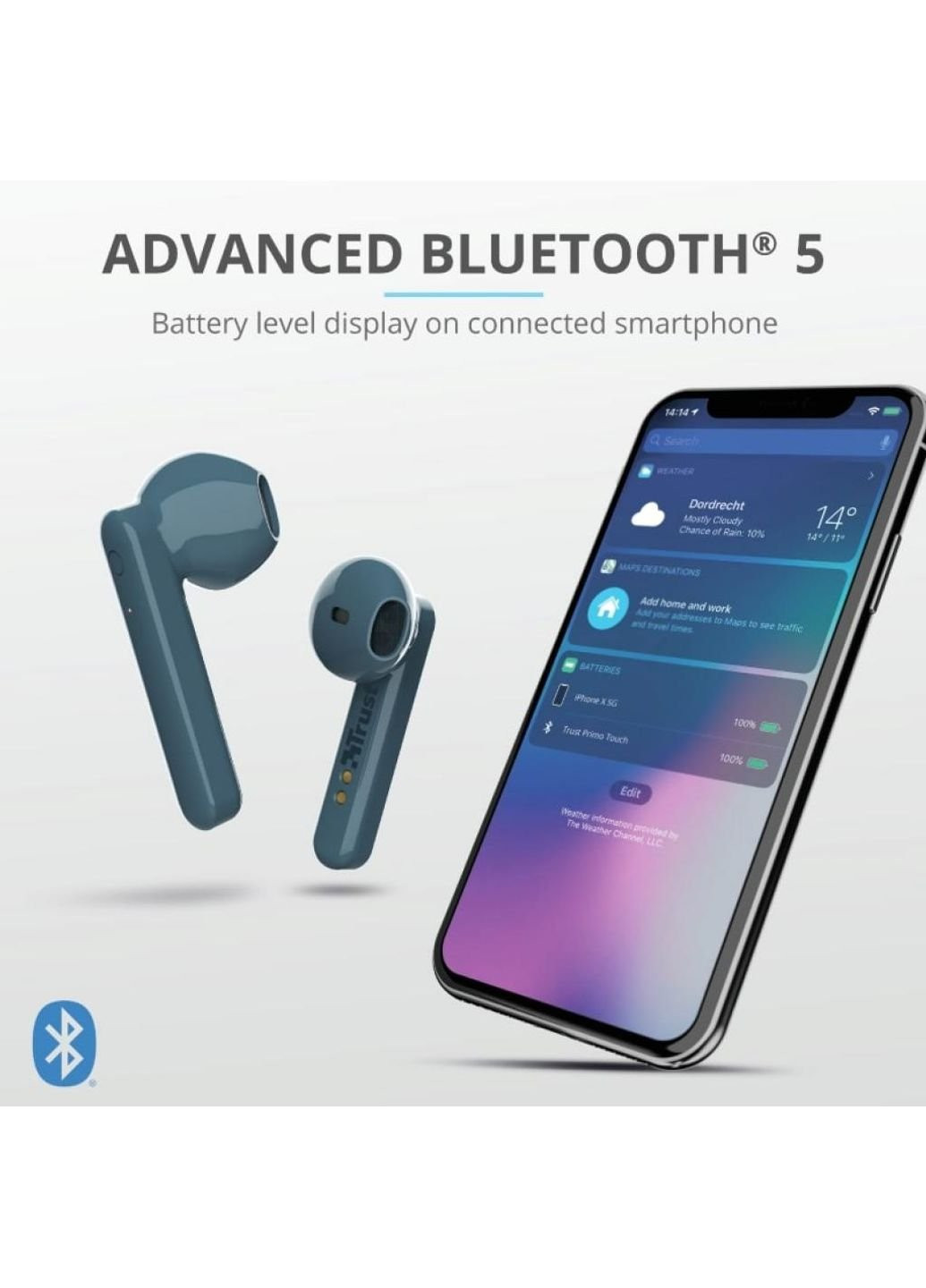 Наушники (23780) Trust Primo Touch True Wireless Mic Blue (253547897)