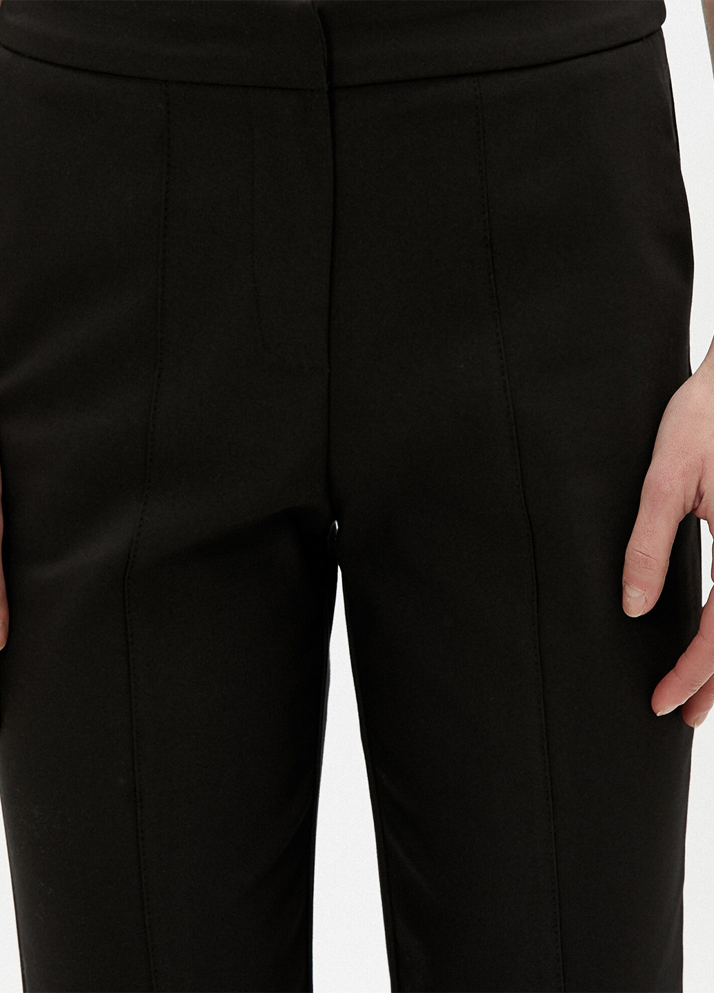Черные кэжуал демисезонные клеш, укороченные брюки KOTON