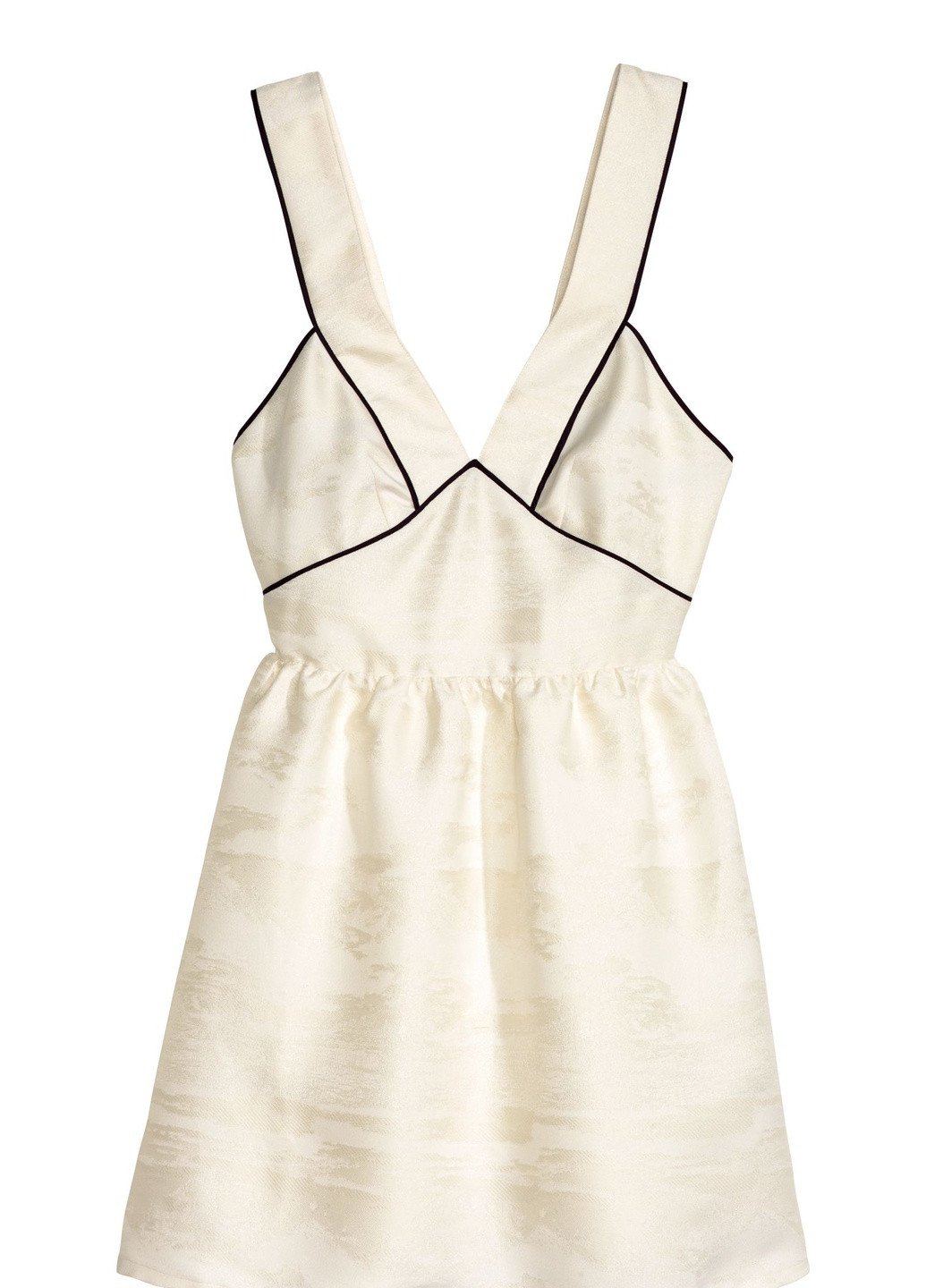 Белое кэжуал платье из жаккардовой ткани H&M однотонное