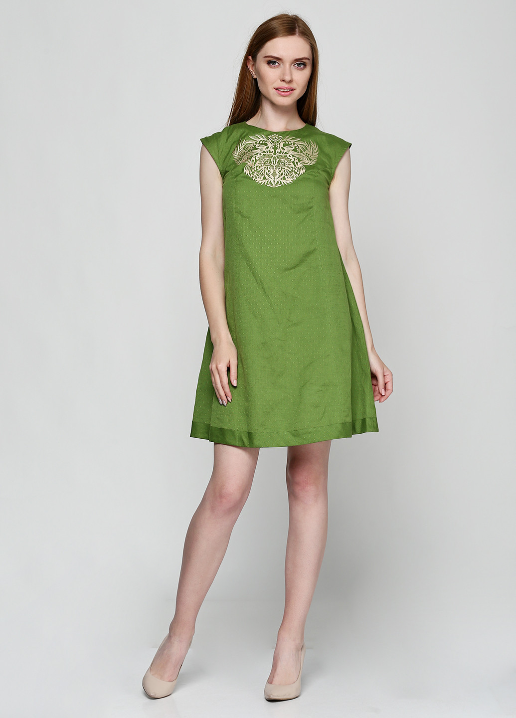 Зеленое кэжуал платье Edelvika однотонное