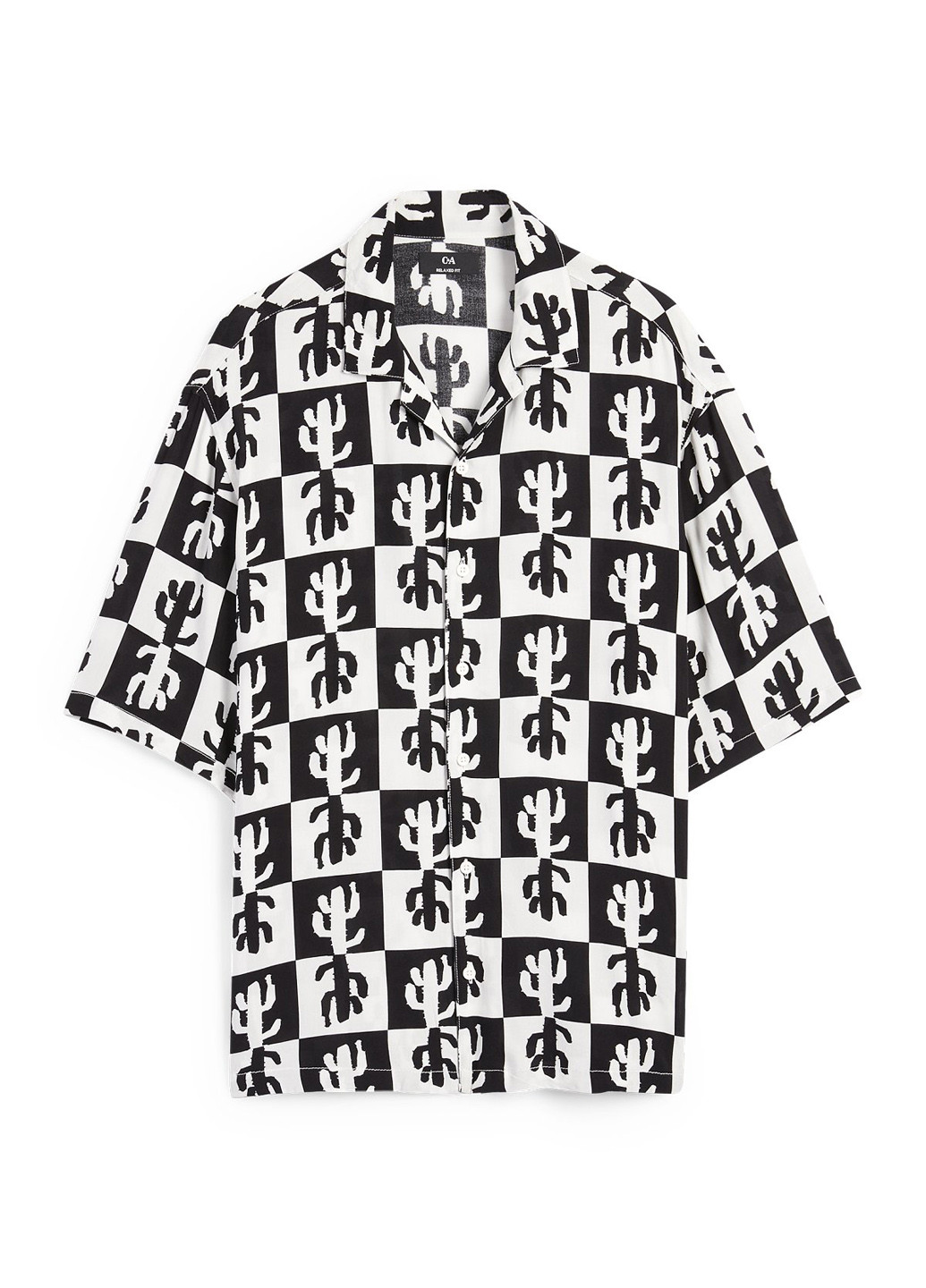 Черно-белая кэжуал рубашка с рисунком C&A