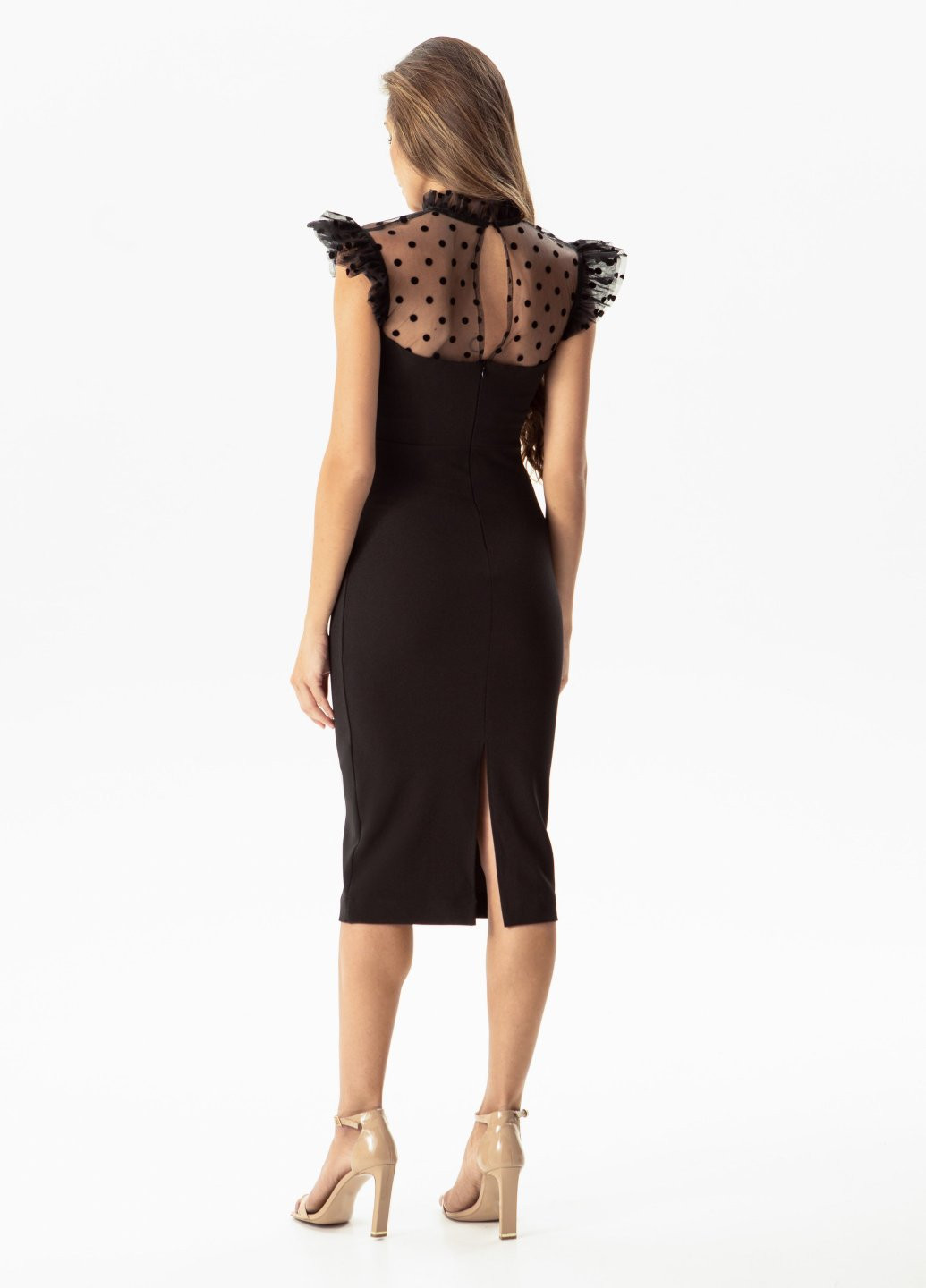 Черное вечернее платье футляр Gepur однотонное