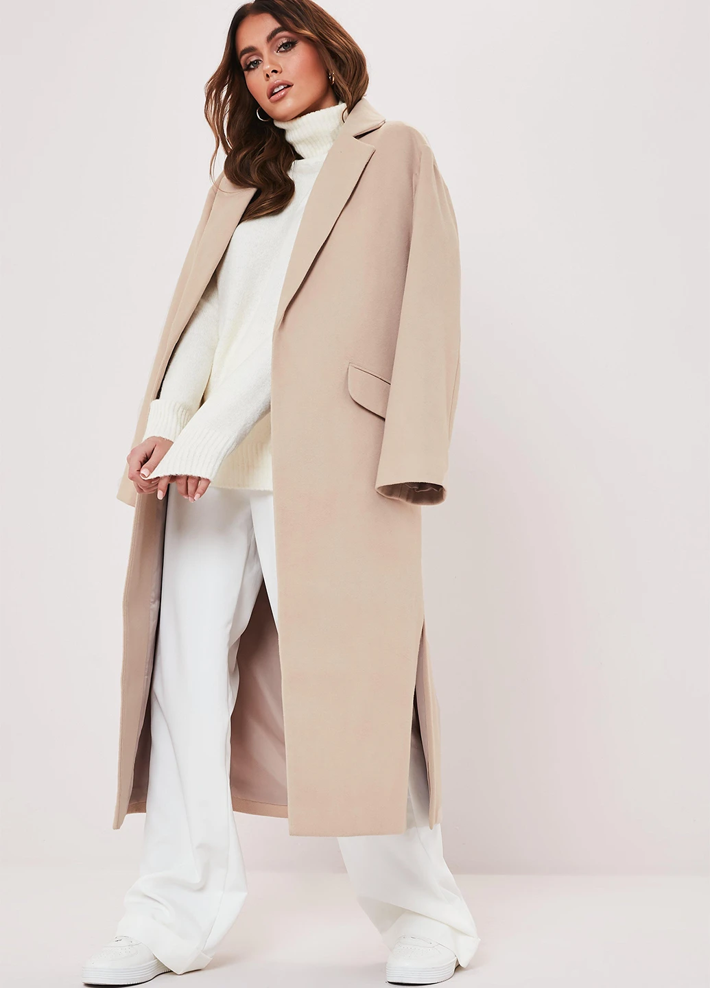 Бежевое демисезонное Пальто Missguided