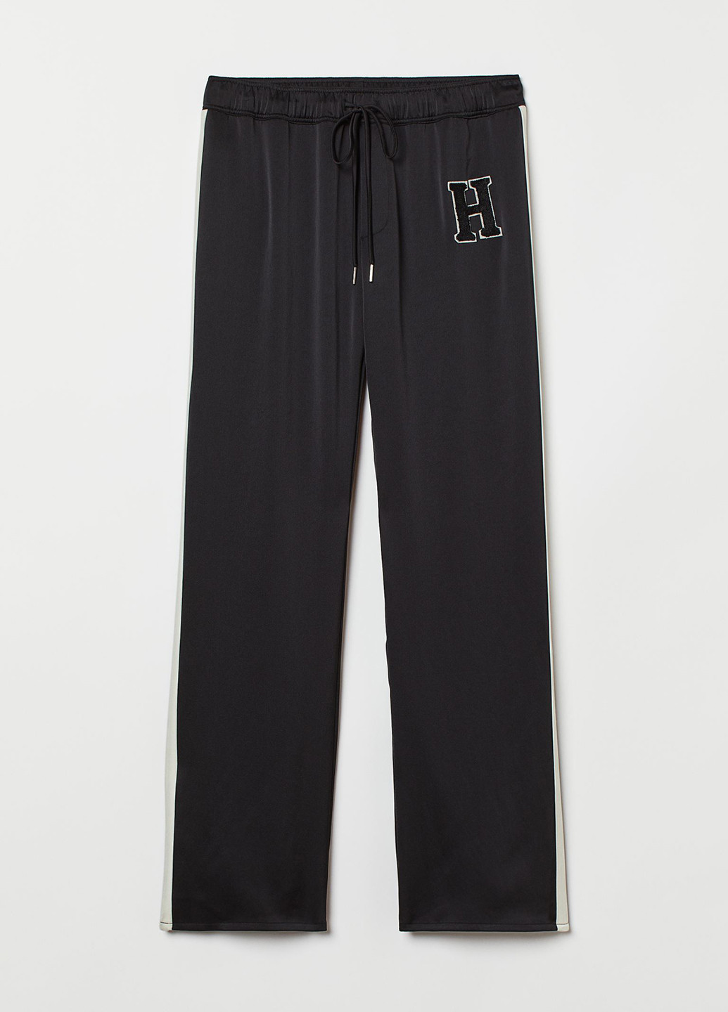 Черные спортивные, кэжуал демисезонные прямые брюки H&M