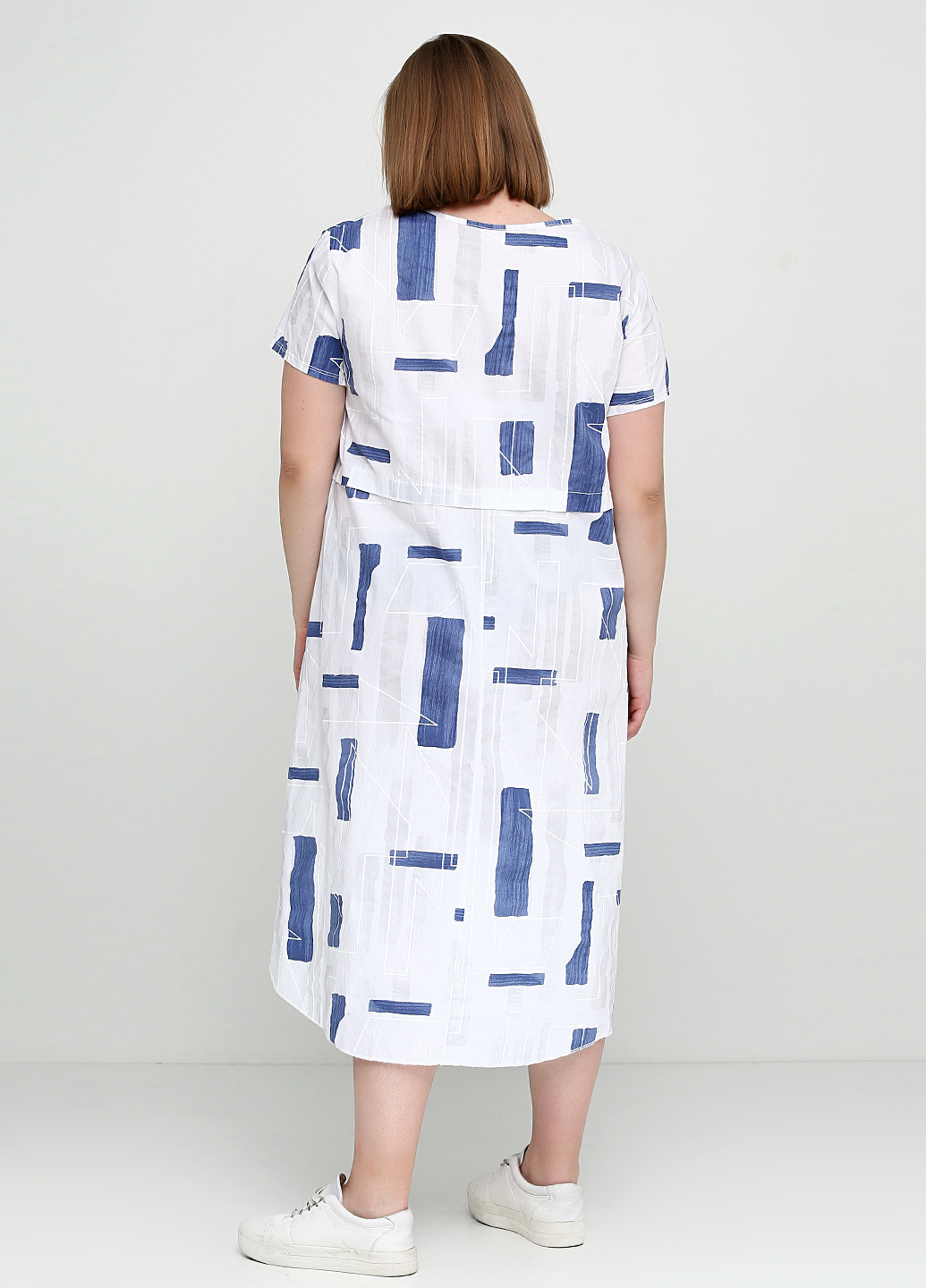 Білий кежуал сукня Made in Italy з геометричним візерунком