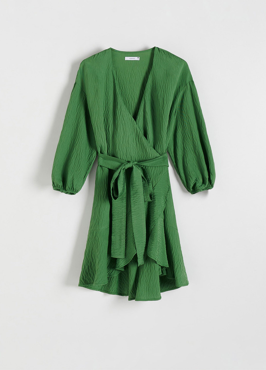 Зелена кежуал сукня на запах Reserved однотонна