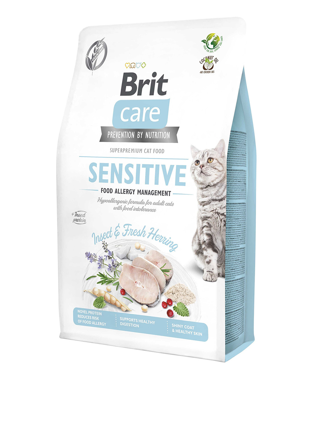 Сухой корм Cat GF Insect с насекомыми и рыбой, 2 кг Brit Care (252477306)