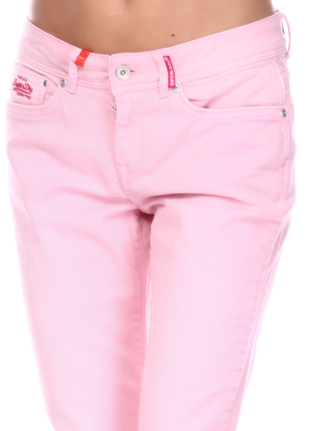 Розовые кэжуал демисезонные зауженные брюки Superdry