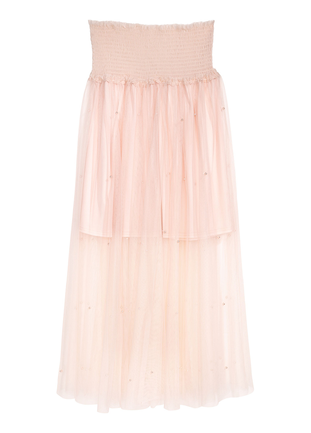 Светло-розовая кэжуал однотонная юбка H&M клешированная