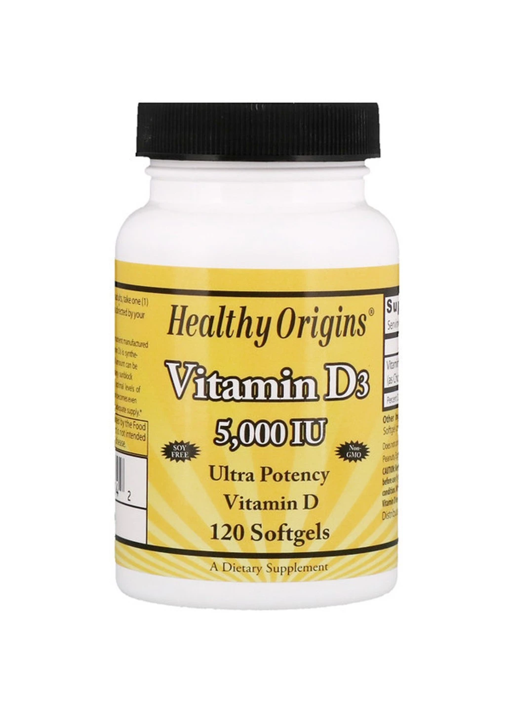Вітамін D3 Vitamin D3 5000 IU 540 капсул Healthy Origins (255407740)