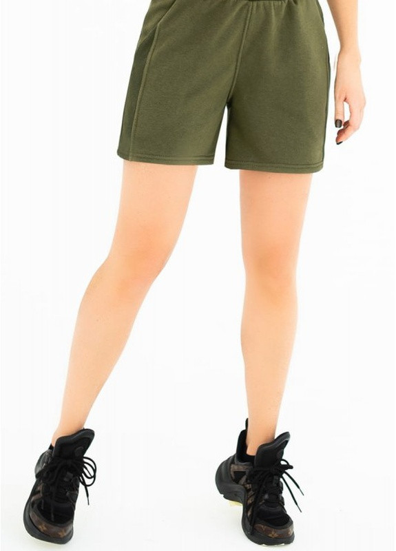 Молодежные шорты в спортивном стиле Пайтон с трикотажной вставкой Look & Buy (230590098)