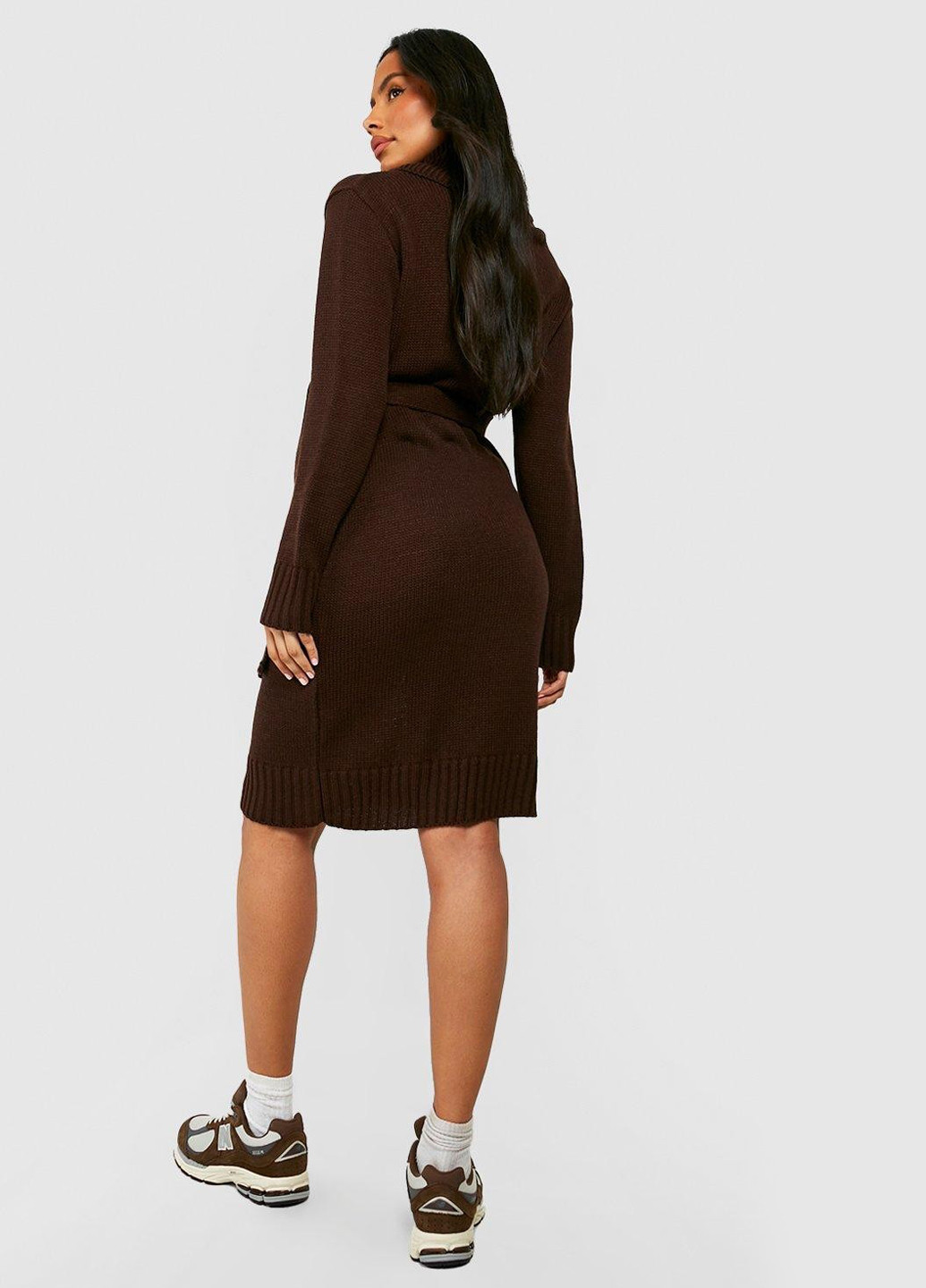Темно-коричнева кежуал сукня для вагітних сукня светр Boohoo однотонна