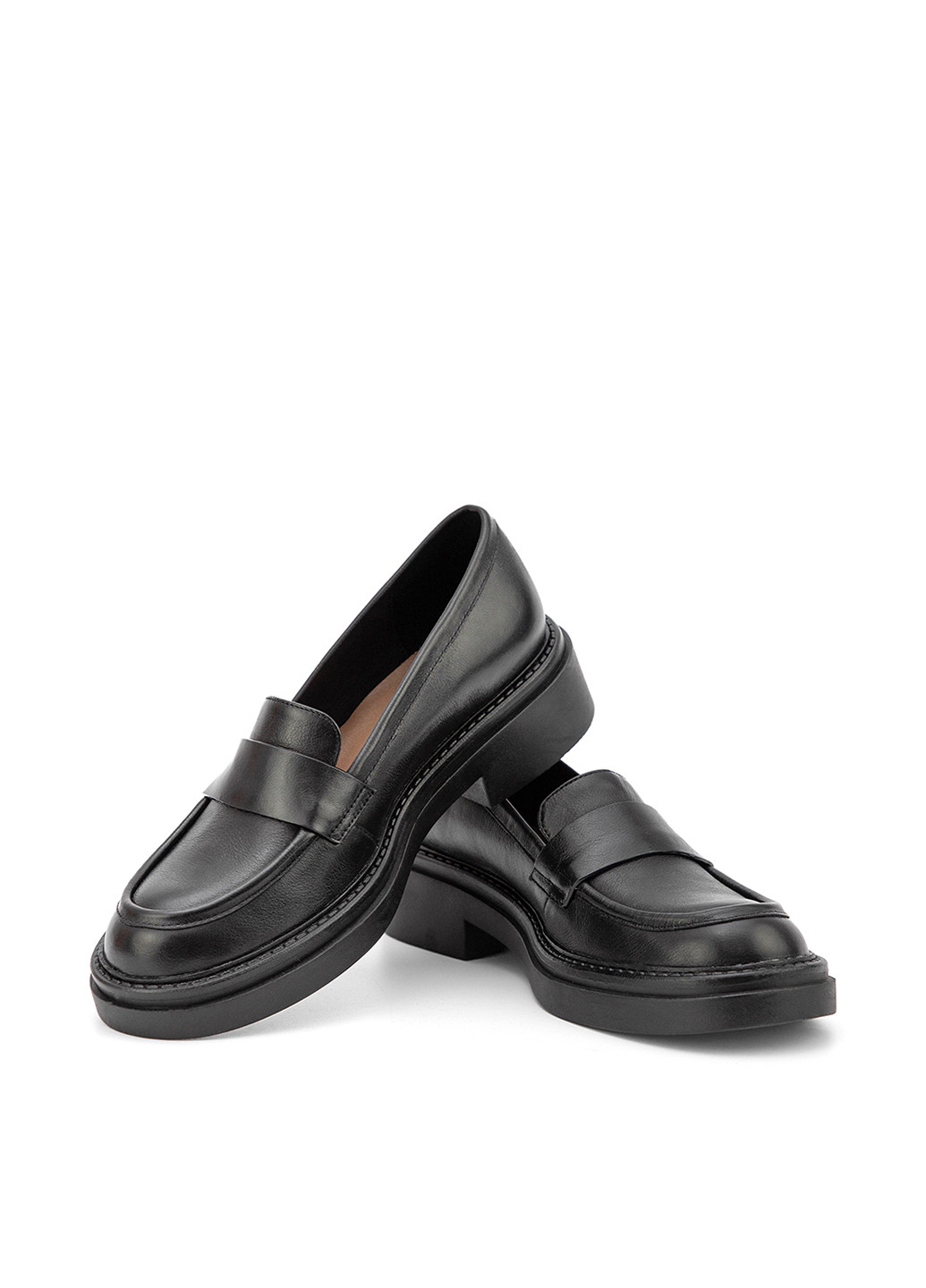 Respect Туфлі лофери чорний з натуральна шкіра, україна — демісезон (306619534)