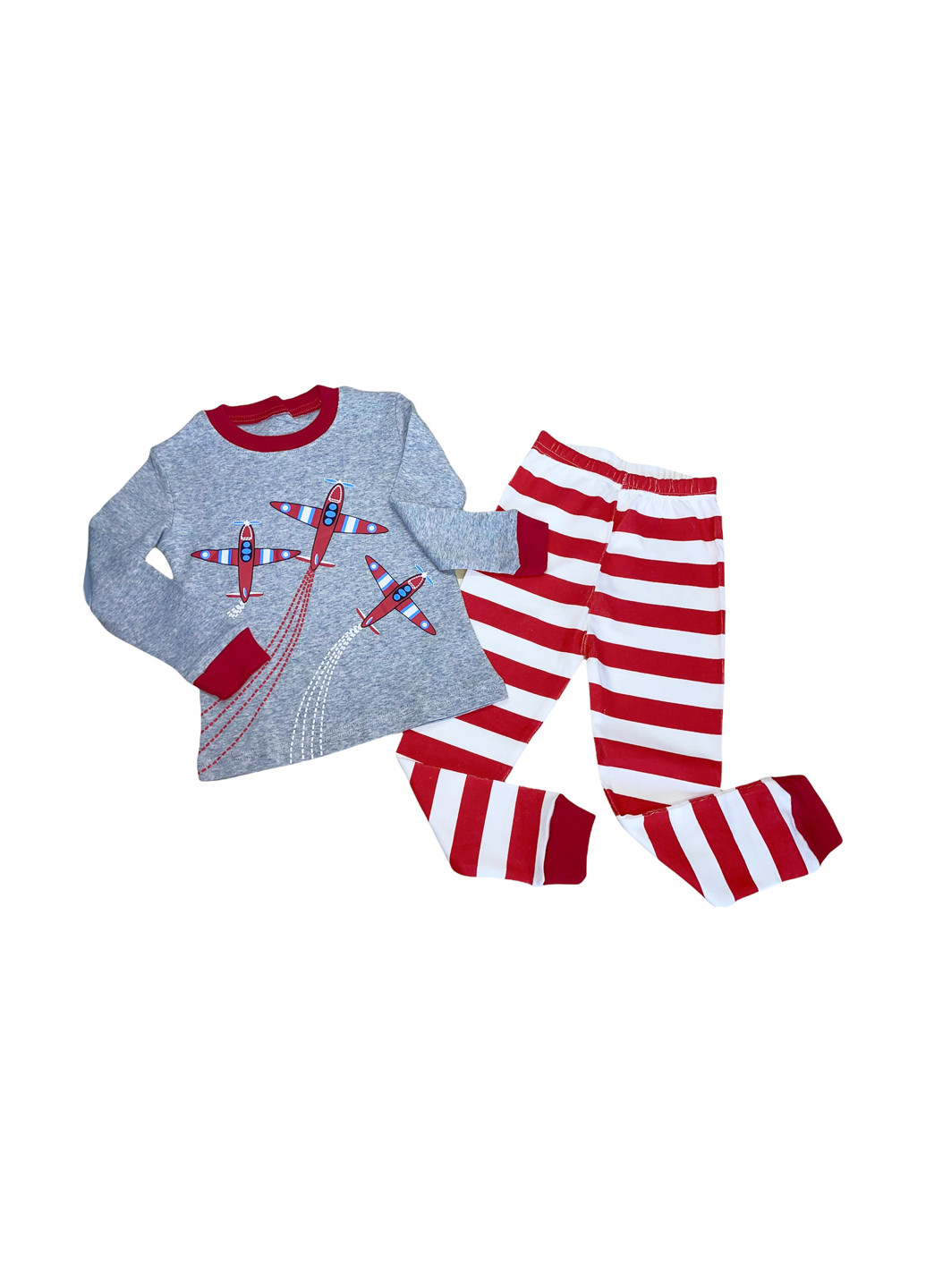 Серая всесезон пижама (лонгслив, брюки) лонгслив + брюки No Brand