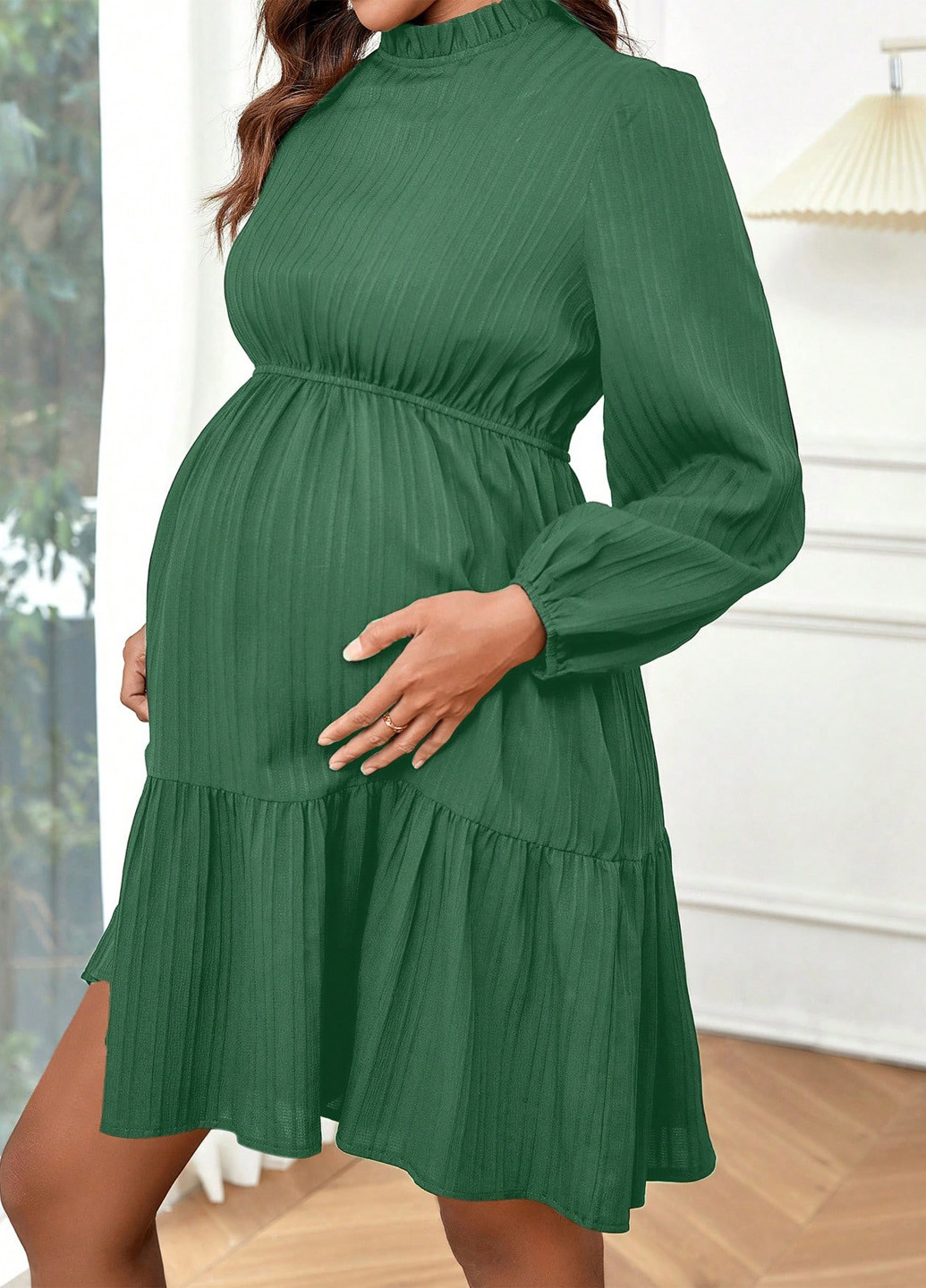 Зелена кежуал сукня для вагітних а-силует SHEIN однотонна