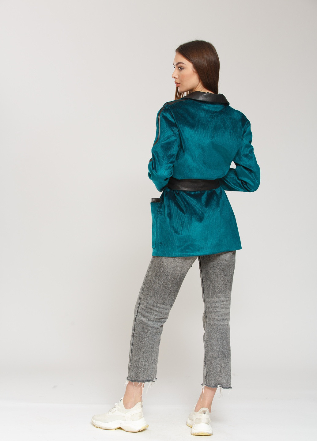 Смарагдова демісезонна куртка - жакет смарагдовий Donna Bacconi