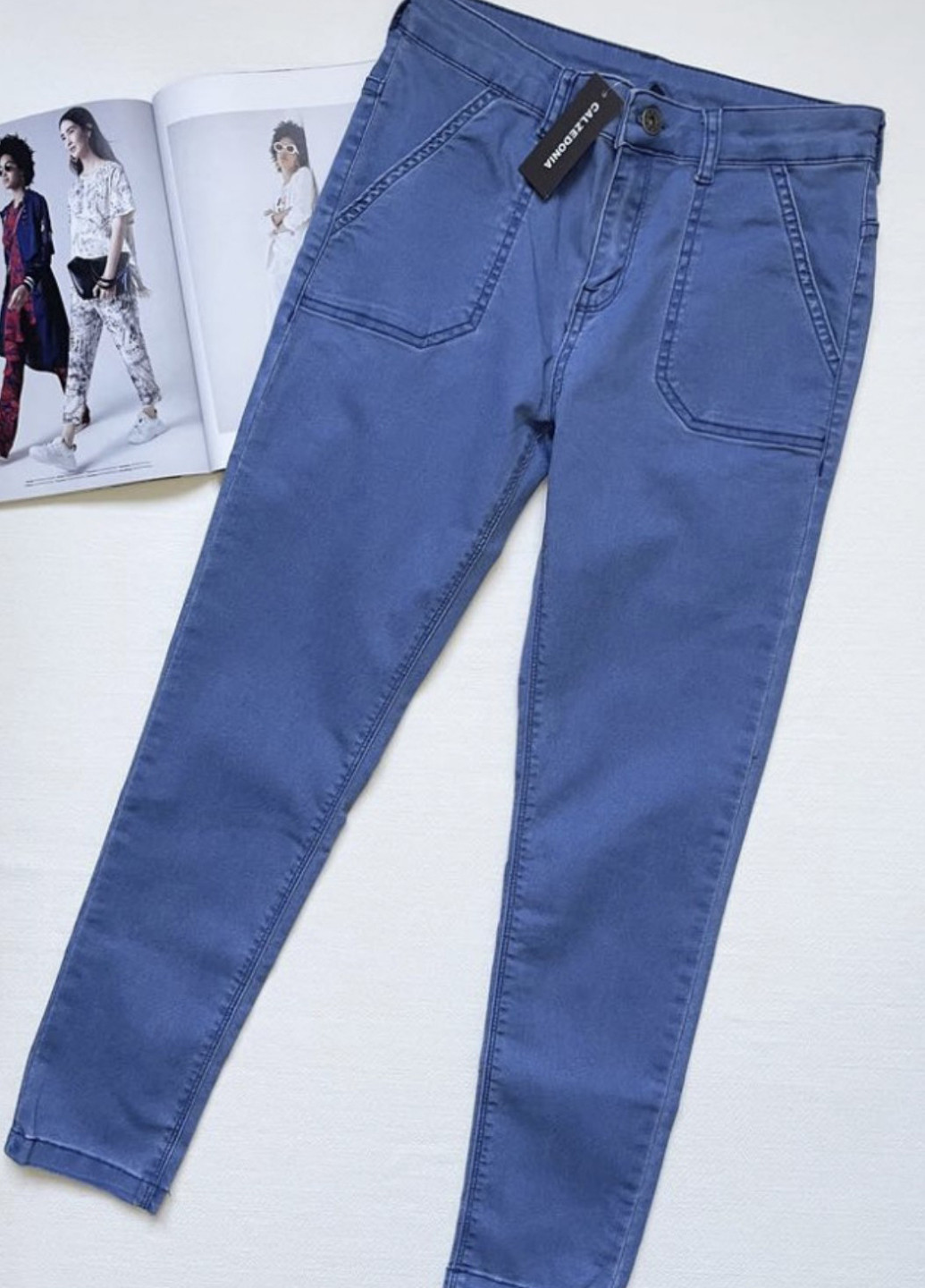 Синие демисезонные зауженные джинсы Fashion Forms