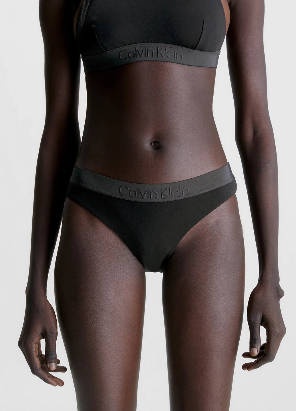 Черные купальные трусики с логотипом Calvin Klein