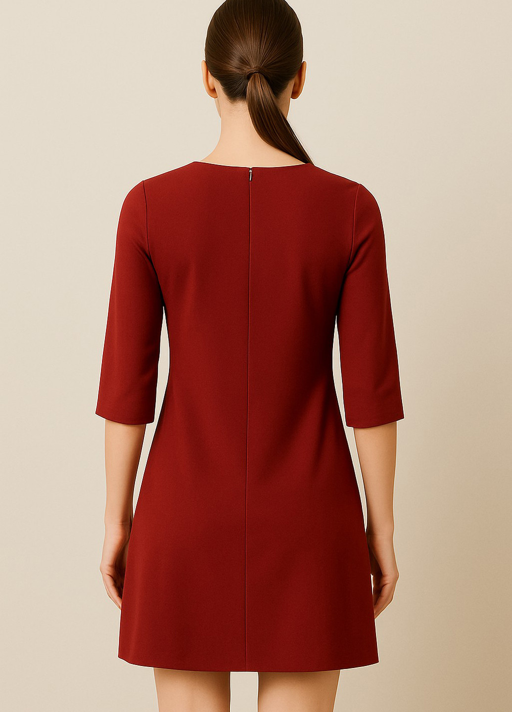 Бордова кежуал сукня а-силует Sassofono однотонна
