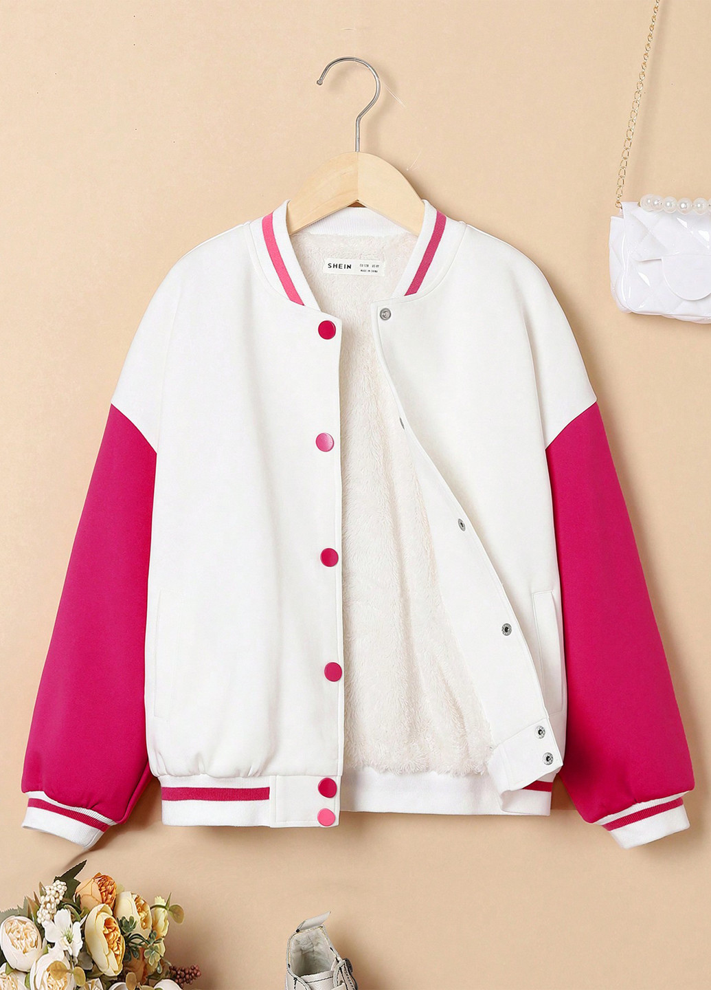 Бомбер SHEIN на кнопках (365438100)