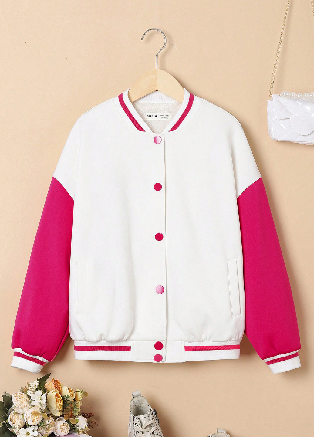 Бомбер SHEIN на кнопках (365438100)