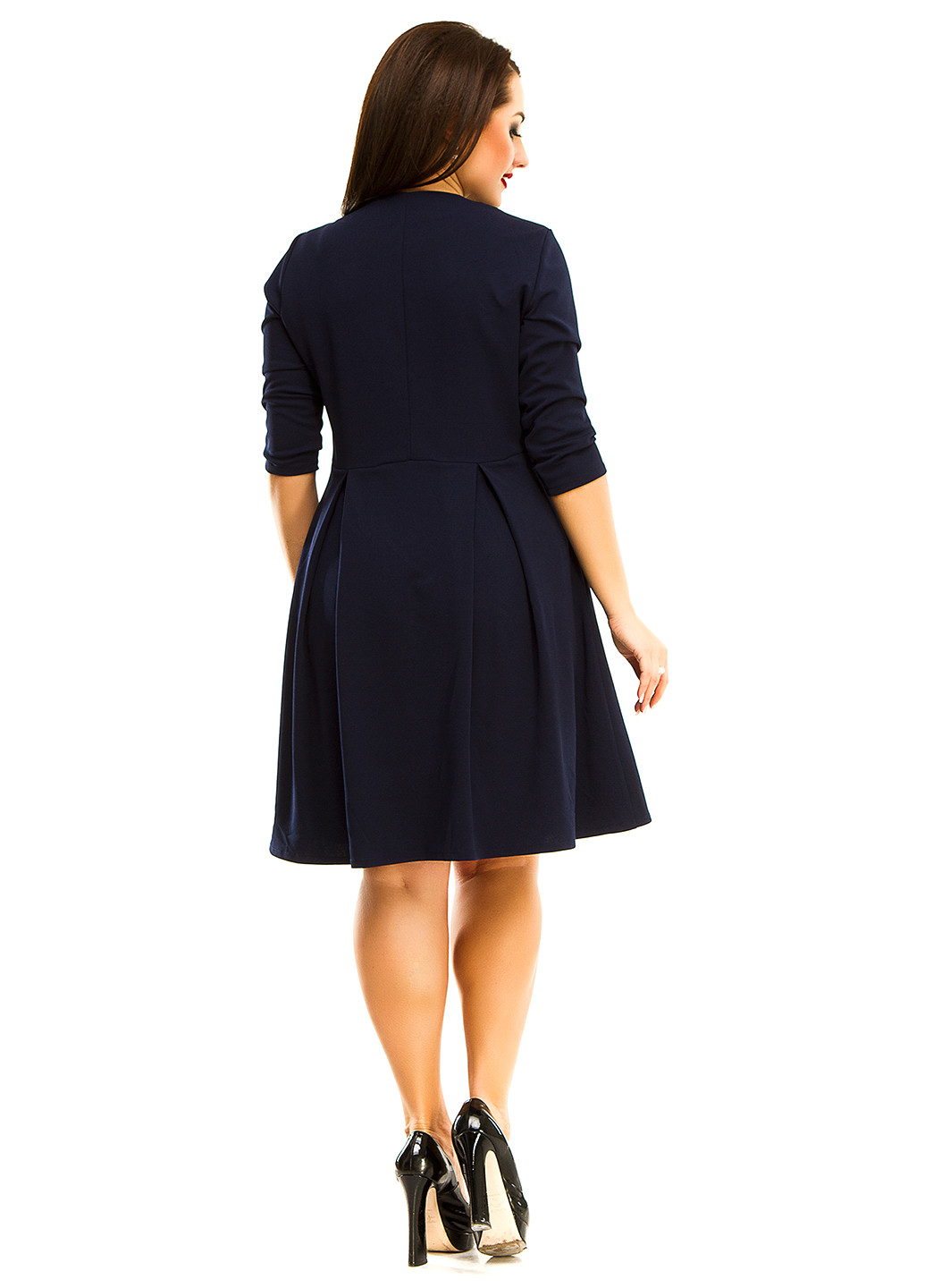 Темно-синее деловое платье Lady Style однотонное