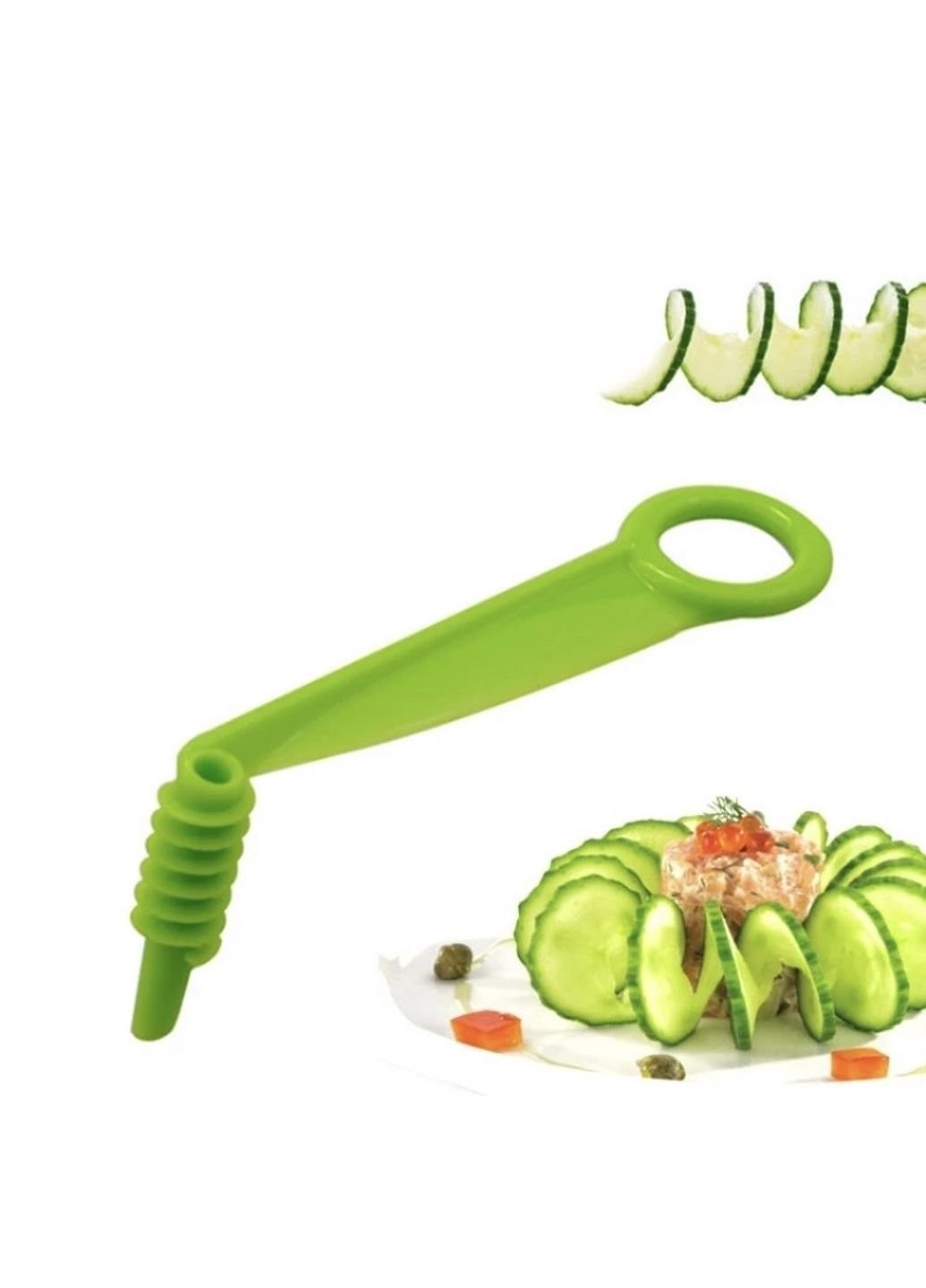 Нож для огурцов пластиковый 5133 11 см зеленый No Brand (253631807)