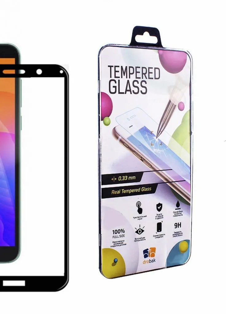 Стекло защитное Huawei Y5p (Black) (121285) (121285) Drobak (203968603)