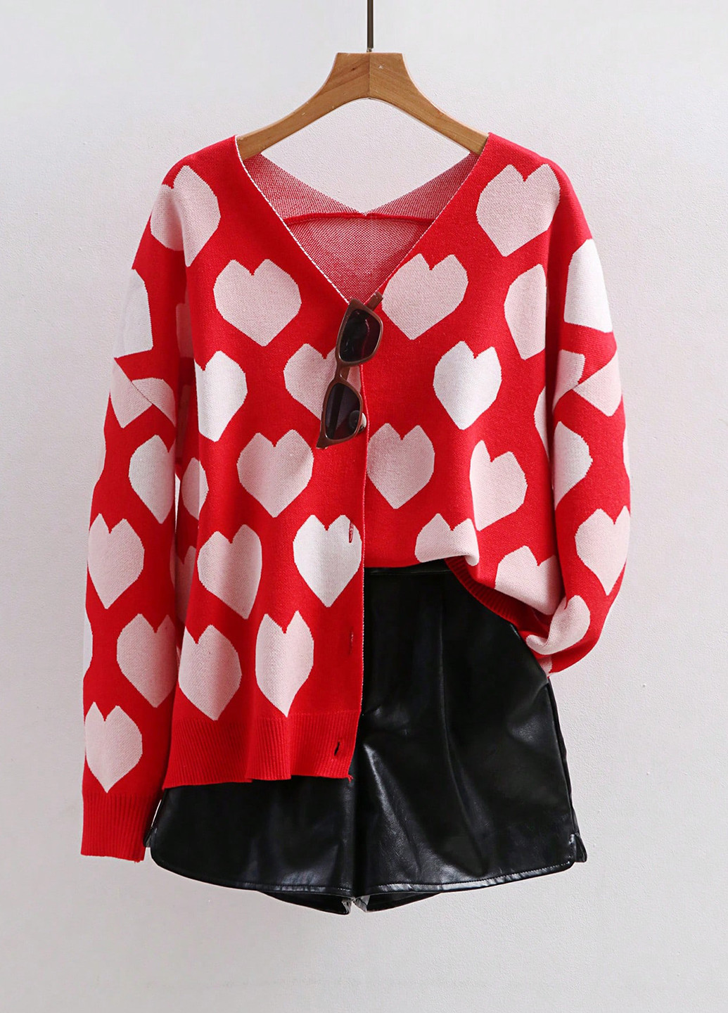 Красный демисезонный кардиган SHEIN