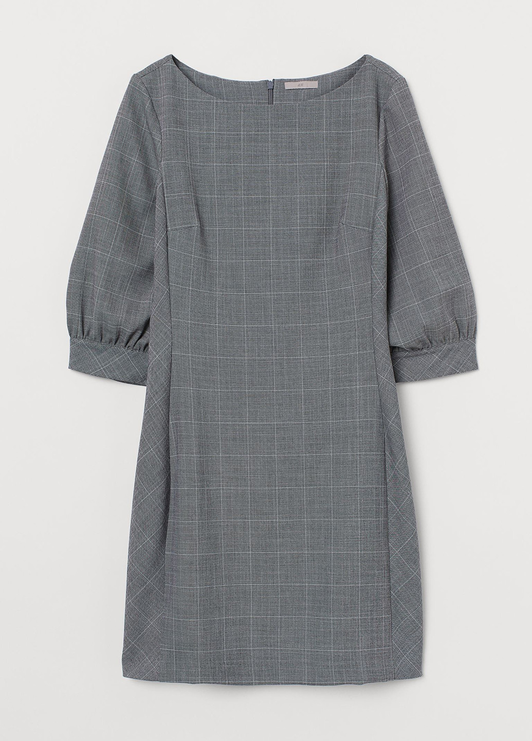 Світло-сіра кежуал плаття футляр H&M в клітинку