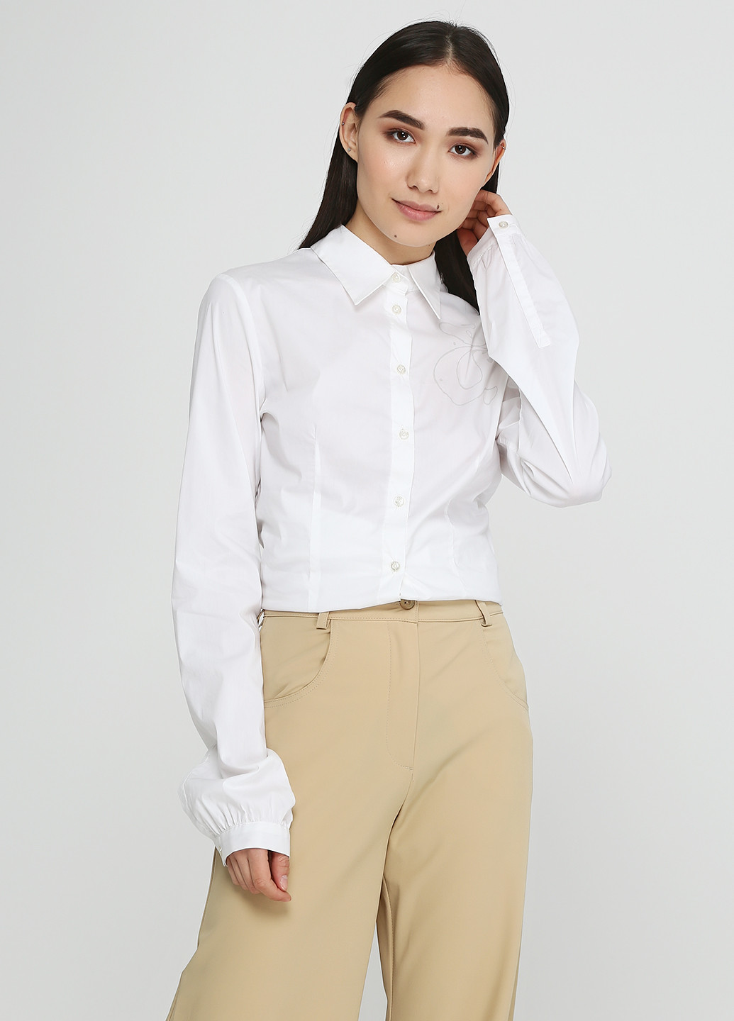 Белая демисезонная блуза Exte