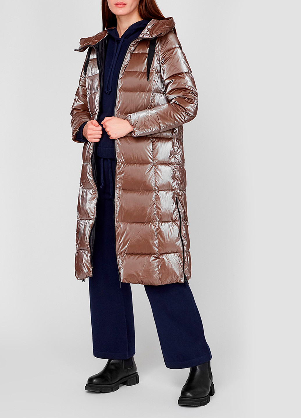 Коричневая зимняя куртка CMP WOMAN COAT FIX HOOD