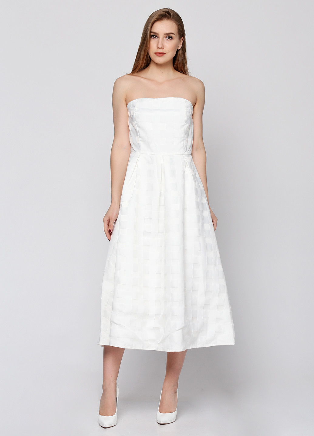 Белое кэжуал платье Glamorous в полоску