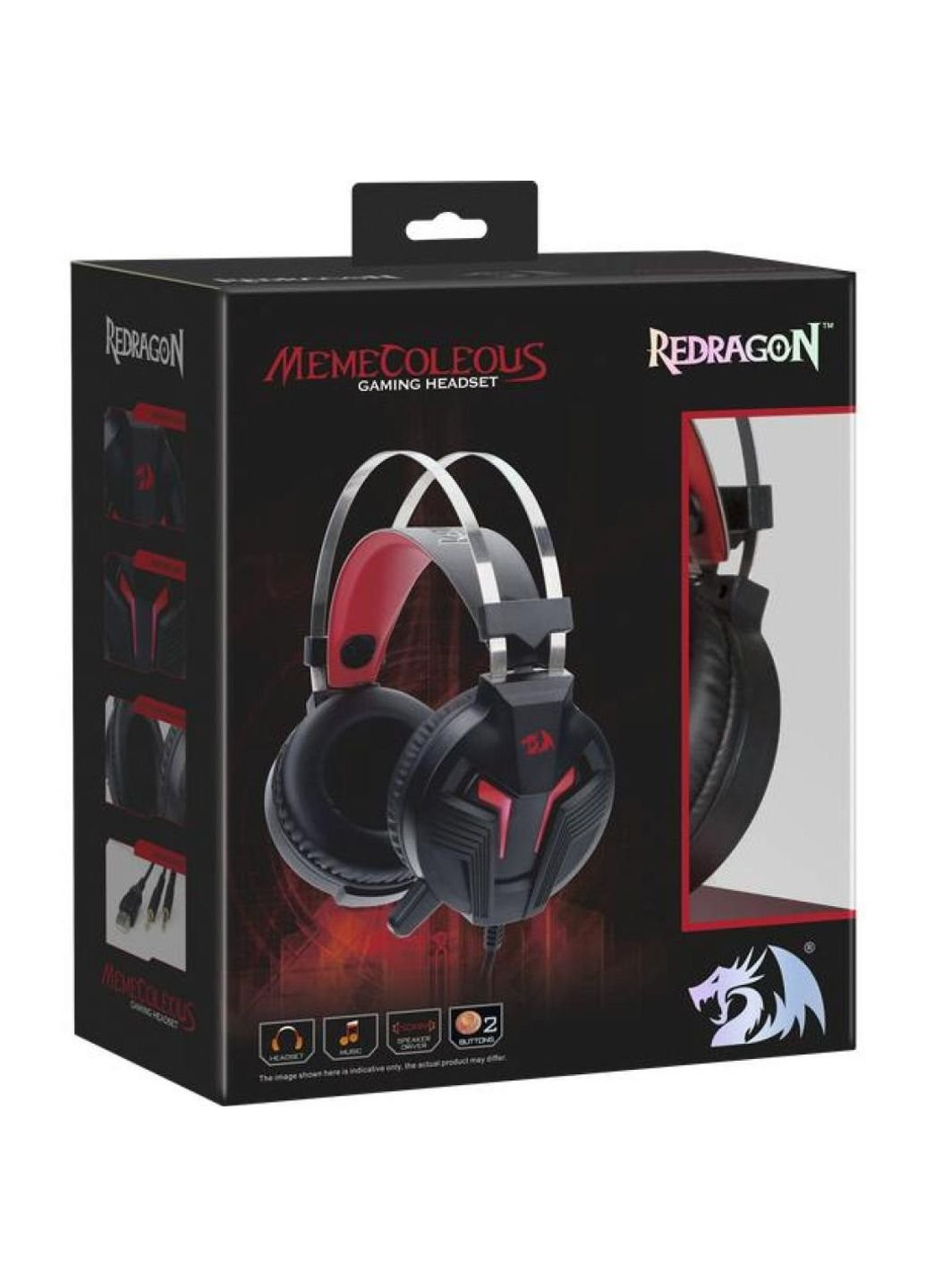 Наушники (75096) Redragon Memecoleous Black-Red Vibration (250310160)