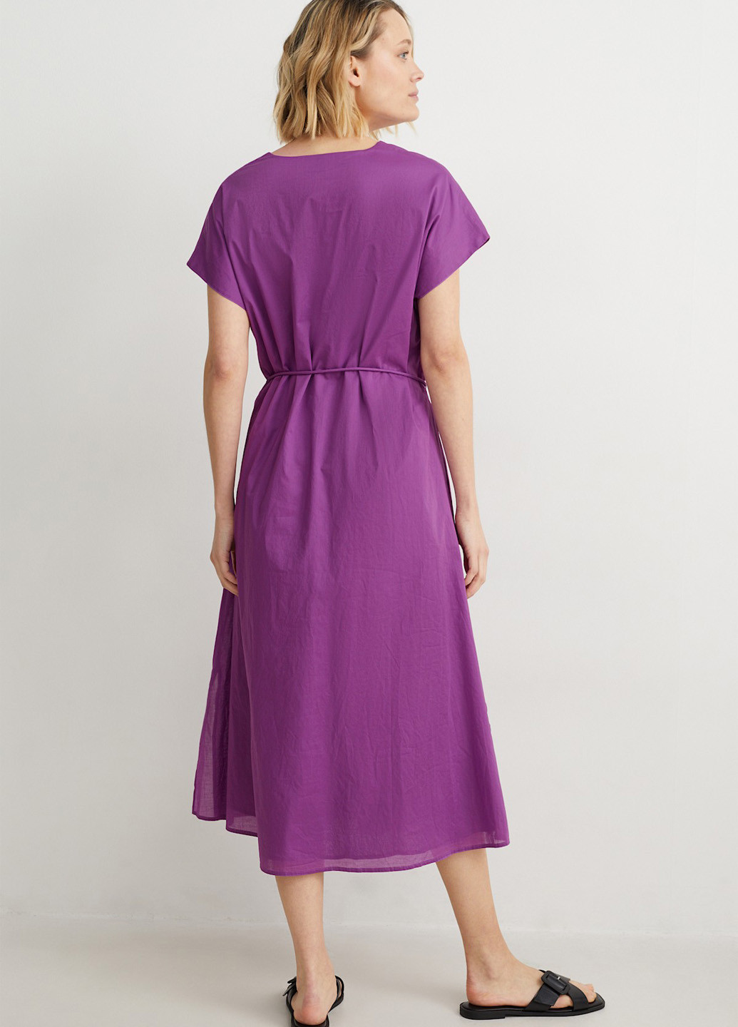 Фиолетовое кэжуал платье а-силуэт C&A однотонное