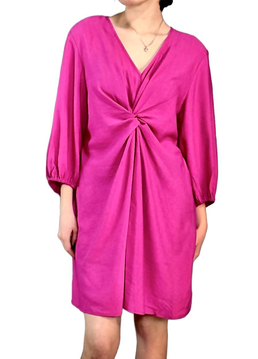 Розовое кэжуал платье H&M однотонное