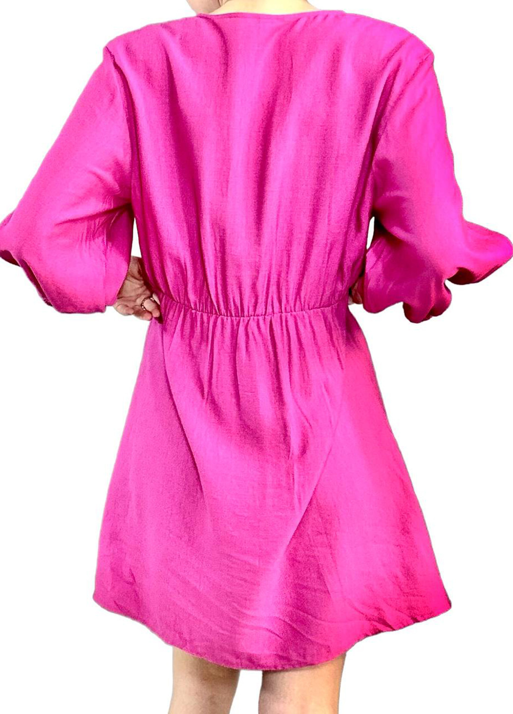 Розовое кэжуал платье H&M однотонное