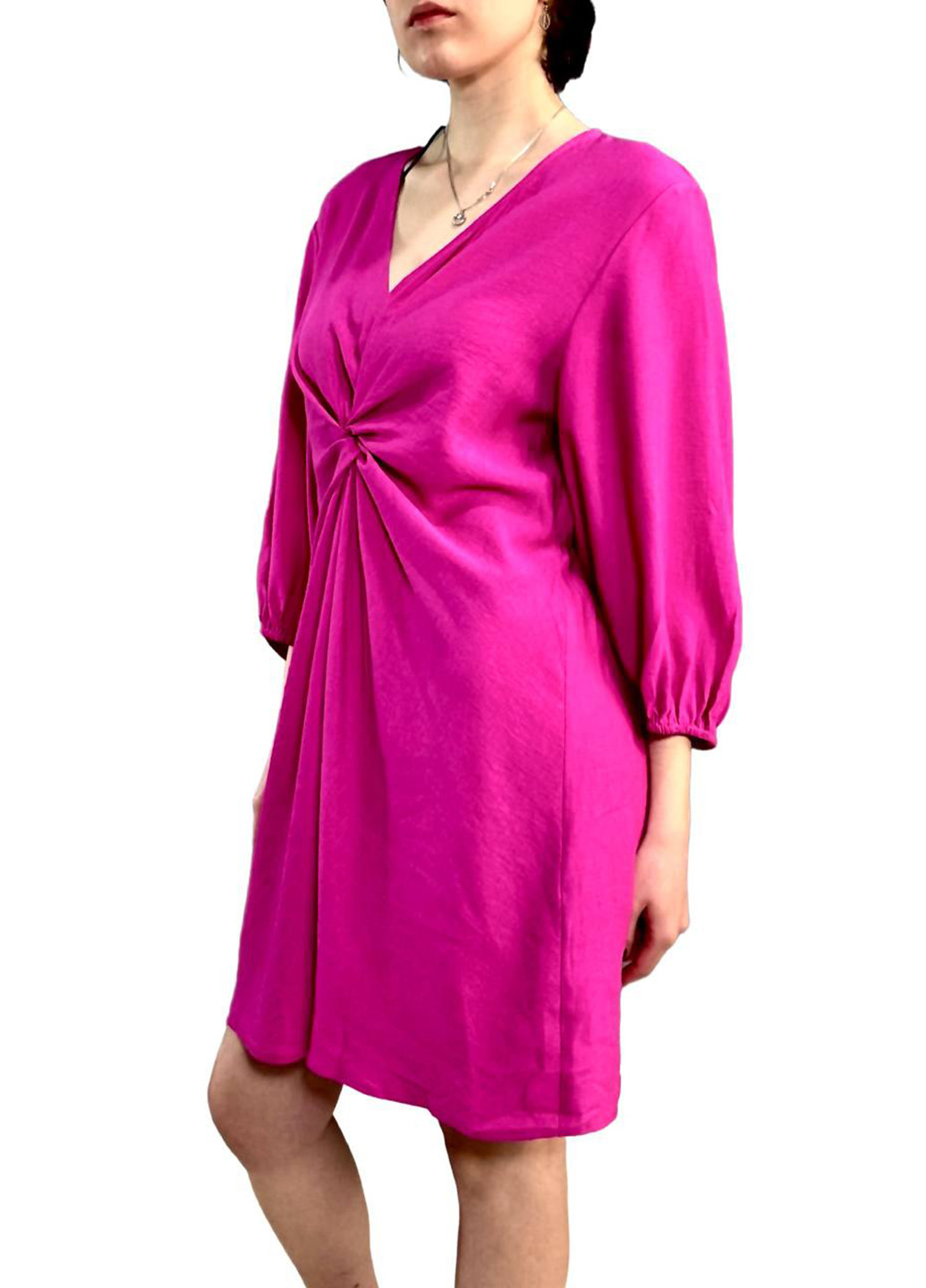 Розовое кэжуал платье H&M однотонное