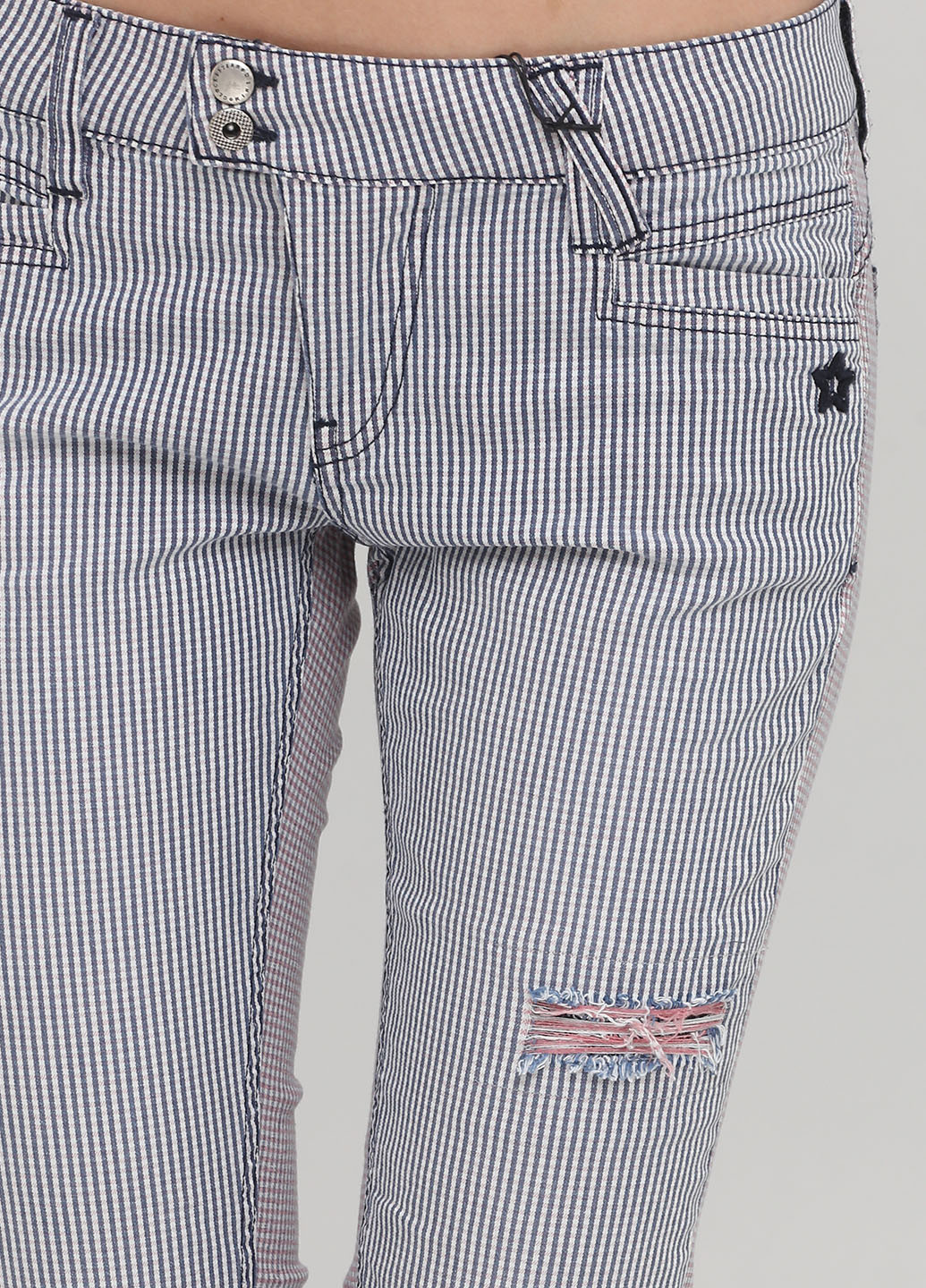 Комбинированные кэжуал демисезонные укороченные, зауженные брюки No Brand