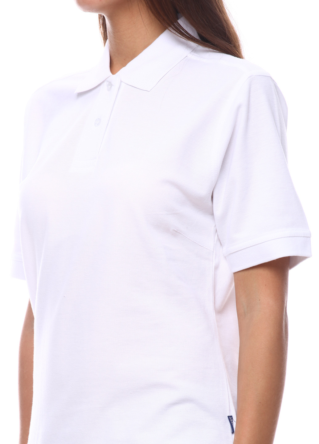 Белая женская футболка-поло James Harvest