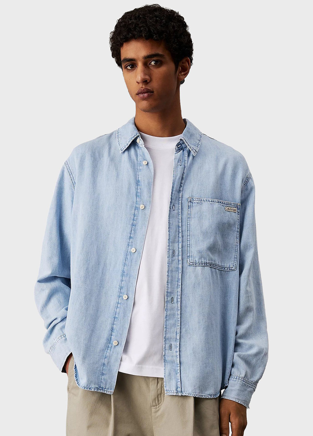Светло-голубой джинсовая рубашка варенка Calvin Klein Jeans