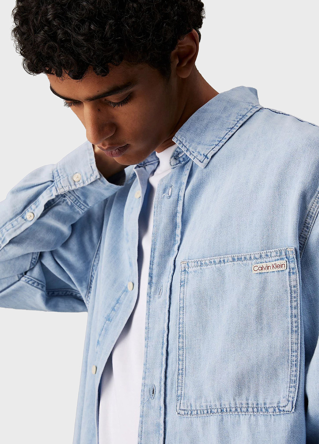 Светло-голубой джинсовая рубашка варенка Calvin Klein Jeans