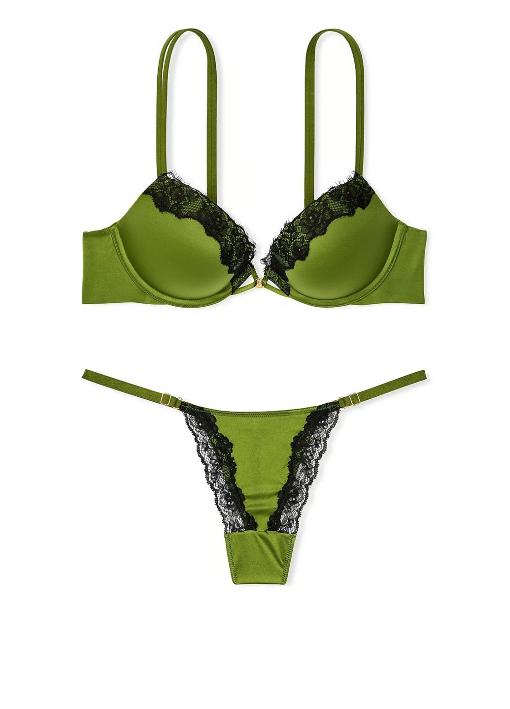 Зеленый демисезонный комплект (бюст, трусики) Victoria's Secret