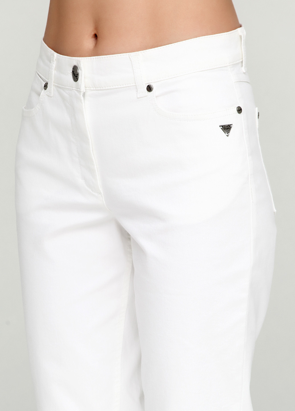 Бриджі Laurie однотонний білий джинсовий